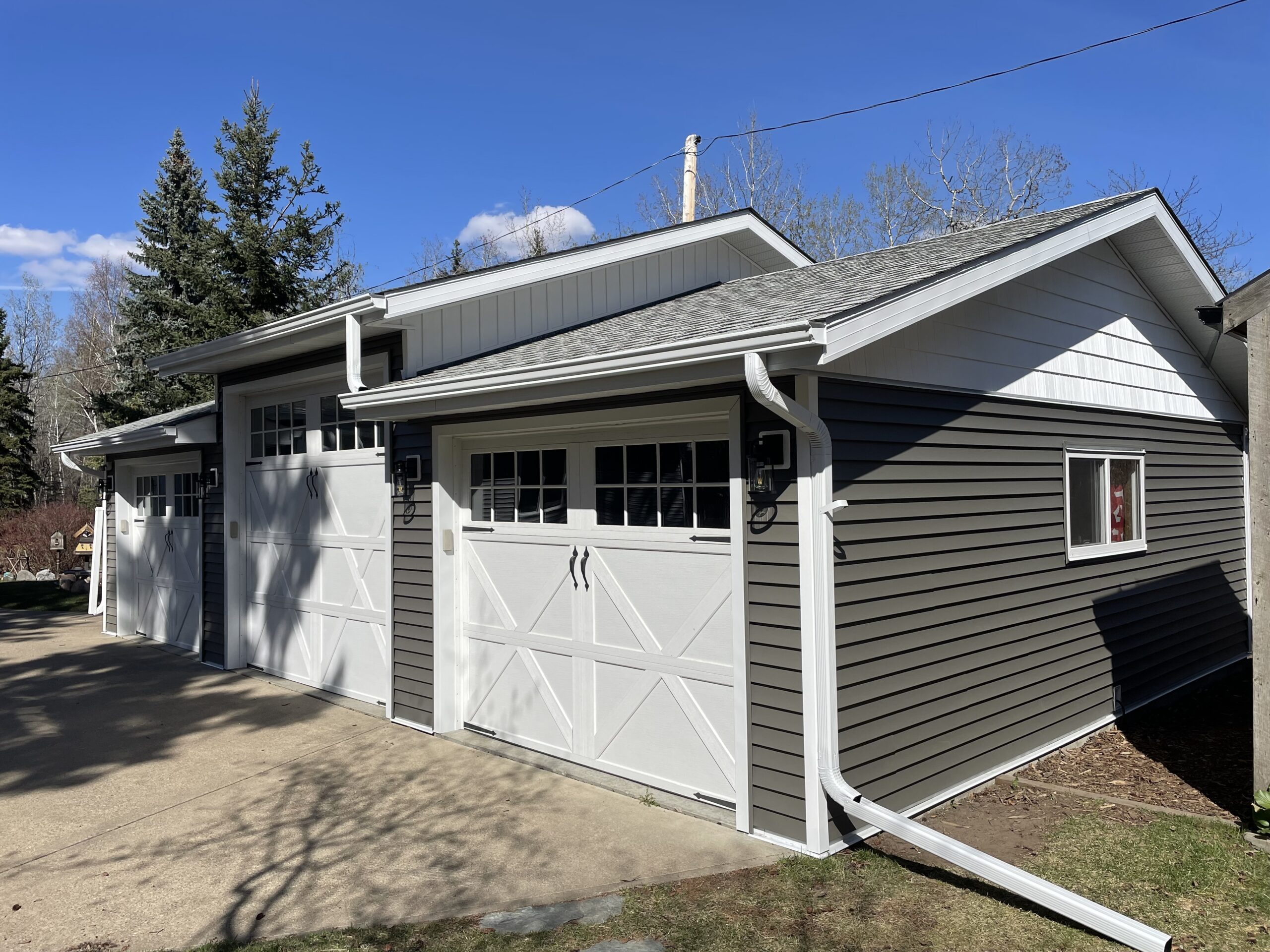 Whether Grey Vinyl Lap Siding with White Vinyl Shake in Parkland County